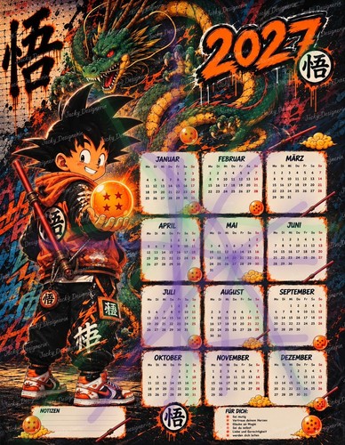 Dragonball kalender 2027 - kalender,